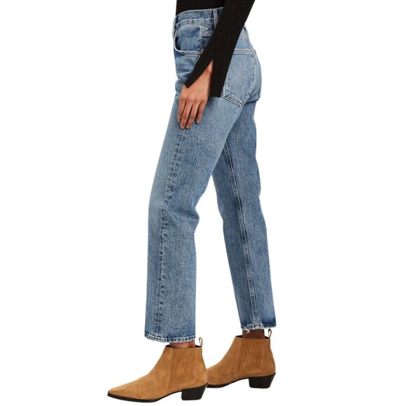 Agolde Ripley Straight Leg Jeans in Forfeit Blue Denim Jean Size 24 Revolve - Picture 5 of 16